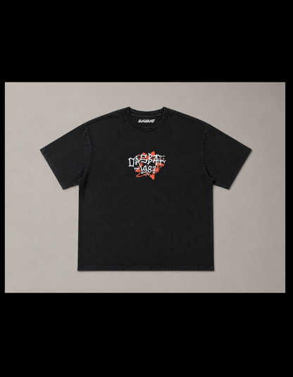 Oversized wash black tshirt