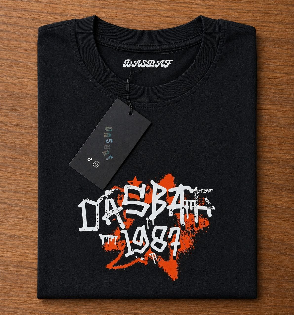 Oversized wash black tshirt